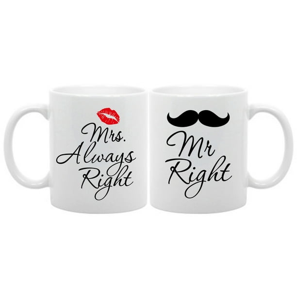 Mr Right and Mrs Always Right Wedding Can Cooler Set 